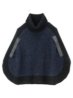 CROLLA ミックスループニットポンチョ/ダークグレー(013)