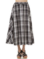 RCWB チェック マキシスカート/柄BLU