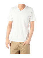 VネックカラーTシャツ/ホワイト(501)