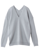 [L]Vネックドロップショルダープルオーバー/ベージュ系(051)