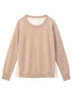 [L]アンゴラ混ジョーゼット切り替えニット/ベージュ(052)