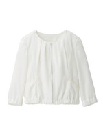 [L]シフォンジップジャケット/ネイビー系(093)