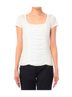 [L]フロントダブルギャザープルオーバー/ホワイト(005)