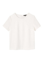 [L]切り替えブラウスプルオーバー/ホワイト(002)