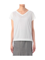 [L]配色布帛プルオーバー/グレー系(512)