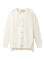 [L]綿混Vネックニットカーディガン/ピンク系(073)