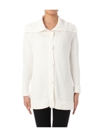 [S]ビッグカラーロングニットカーディガン/ブルー系(091)