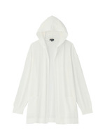 [S]フードつきドロップショルダーカーディガン/ブルー(092)