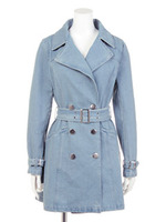 denimトレンチミディCO/I/BLU