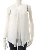 【CEDNIE】シフォンフレアチュニック/ホワイト