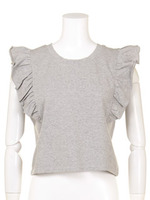 【FEMININE】フリルカバーT/T/ネイビー