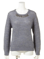 【JILL　by　JILLSTUART】BIJOUX　NECK　TOP/ブルー