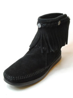 【MINNETONKA】ハイトップバックジップブーツ /ブラックスウェード