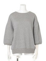 【Omekashi】ラメ7分袖トレーナー/グレー