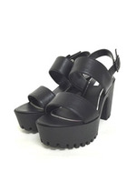 【R&E】厚底ラバーソールワイドストラップサンダル/ホワイト