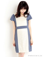 コットン×ダンガリータイトワンピース/インディゴ