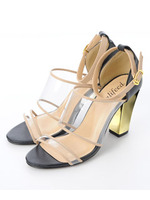 【glifeed】アンクルストラップクリアサンダル/ライトブルー