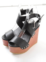 【glifeed】ウッドウェッジサンダル/ホワイト