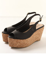 【glifeed】コルクバックストラップサンダル/ブラック