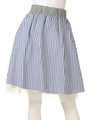 【mystic】ストライプ2WAYスカート/ブル-