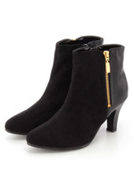 【低反発スポンジ入り】サイドジップデザインブーツ/ベージュ