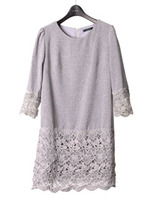 【美人百花3月号掲載】【1stline】ラグジュアリー裾レースワンピ　CL−0465/LGY