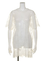 ※オフホワイトは即納【GIRLY CASUAL】レース BIG TEE/オフホワイト