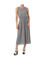 アコーディオンプリーツマキシワンピース/グレー系(013)