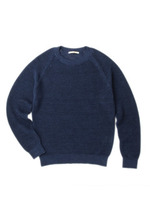 アゼ編み リネンニット/ブルー系(094)