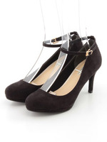 アンクルストラッププレーンパンプス/BLACK