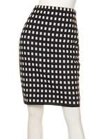 ウィンドーチェックスカート/BLK