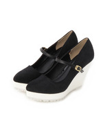 ウェッジソールパンプス/レッド系(063)