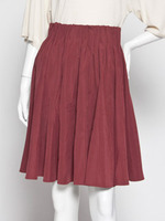 ウエストタックフレアスカート/ワイン