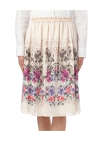 ウエストフリルフラワー柄スカート/ネイビー(193)