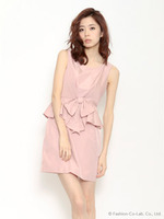 ウエストリボンペプラムワンピース/ネイビー