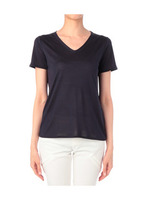 ウォッシャブルシルクVネックカットソー/グレー系(912)