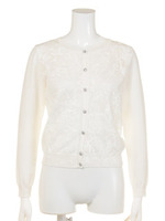 オパールフロッキー単品カーデ/ホワイト