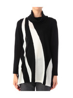 オフタートルロングニット/ブラック(519)