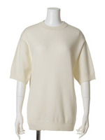 カシミヤミドル丈トップス/WHT