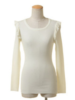 カタフリルリブニットプルオーバー/ネイビー