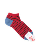 カラーブロッキングボーダーソックス/オレンジ系(165)