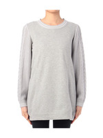 ケーブル編み切り替え裏毛カットソー/グレー(012)