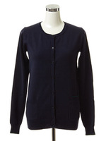 コットンシルク　ラインニットカーディガン/パープル