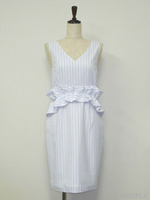 コットンストライプワンピース/WHmix