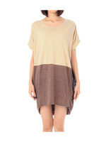 サイドスリットデザインドッキングワンピース/ネイビー系(593)