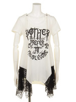 サイドレース猫耳フードチュニック/ラベンダー