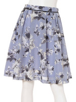 シアーギンガムぼかし柄タックSK/ラベンダー