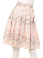 シアーボーダーフラワープリントスカート/ミント