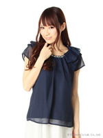 シフォンビジュー付肩リボンPO/ベージュ