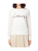 シフォン袖裏毛ロゴスウェット/オフホワイト(003)